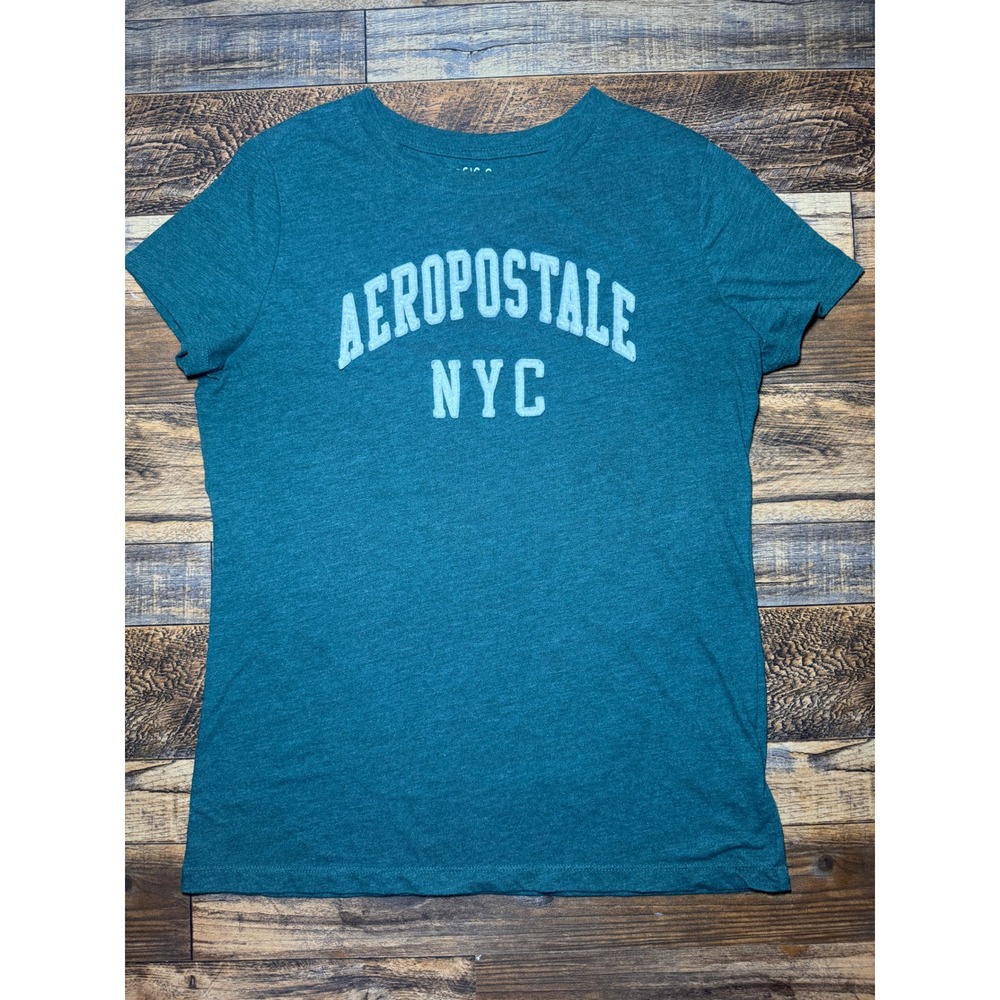 Aeropostale NYC T Shirt Women's‎ XL Classic Crew Tee Green Casual Top
